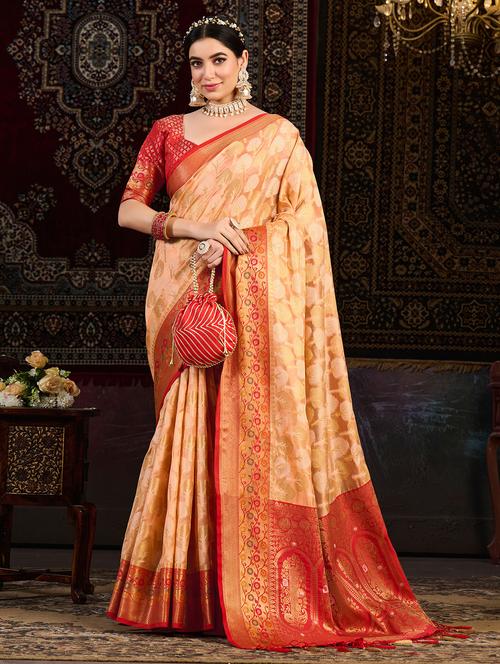 women's banarasi saree with blouse - 20131398 - Very Small Image - 1