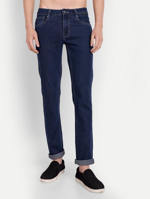 men blue solids washed jeans - 20131429 - Very Small Image - 1