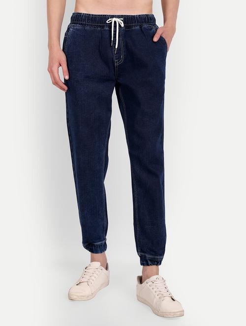 men blue solids joggers - 20131503 - Very Small Image - 1