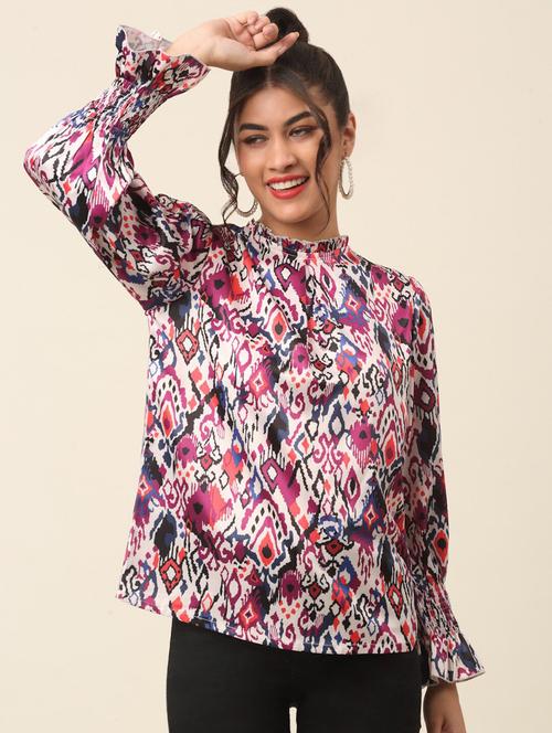 women's a line mock neck top - 20131744 - Very Small Image - 1