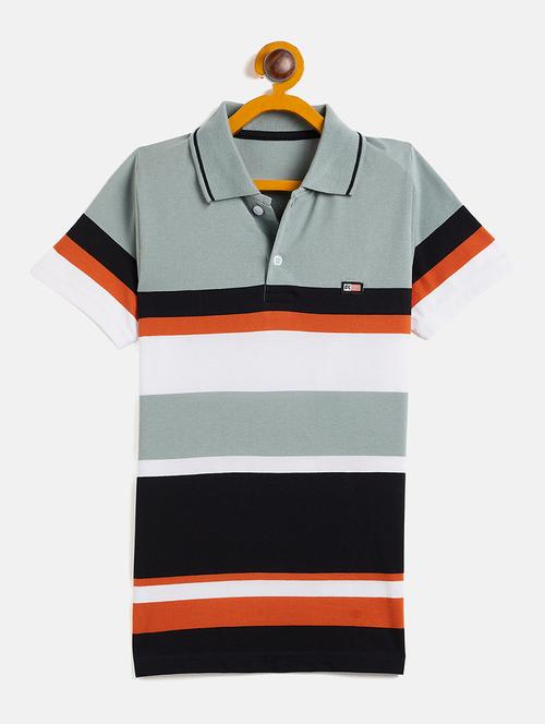 multi colored color blocked polo t-shirt - 20132338 - Very Small Image - 1