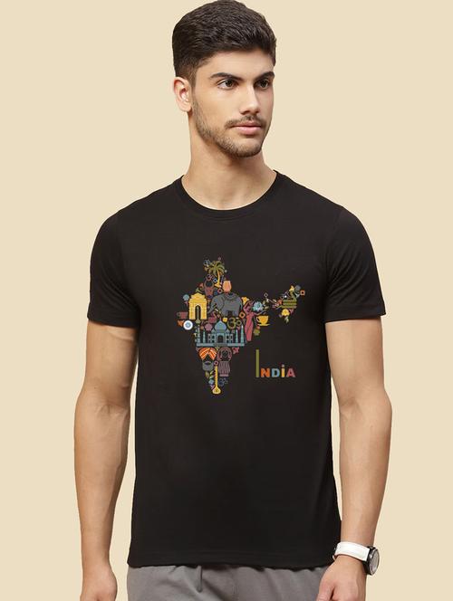 round neck printed t shirt - 20133212 - Very Small Image - 1