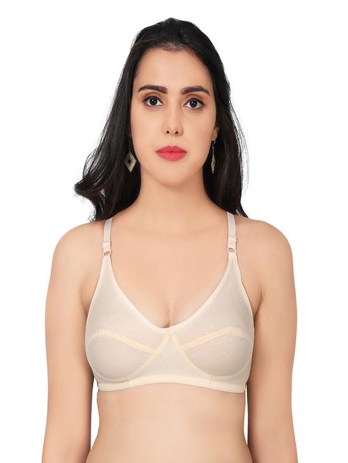 beige cotton blend regular bra - 20133642 - Very Small Image - 1