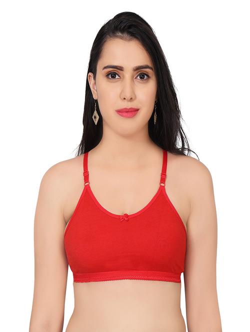 red cotton blend regular bra - 20133654 - Very Small Image - 1