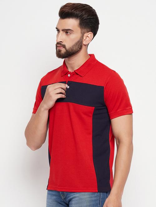 men's color block cotton polo t-shirt - 20133764 - Very Small Image - 1