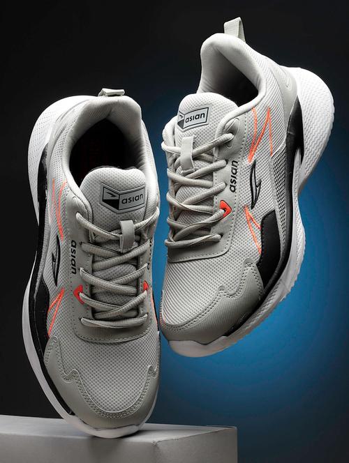 grey lace up sport shoes - 20135452 - Very Small Image - 1