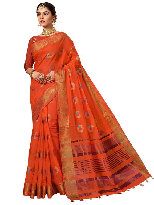 self design woven saree with blouse  - 20136529 - Very Small Image - 1
