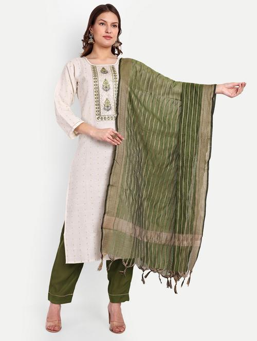 self design kurta pant set with dupatta   - 20136652 - Very Small Image - 1