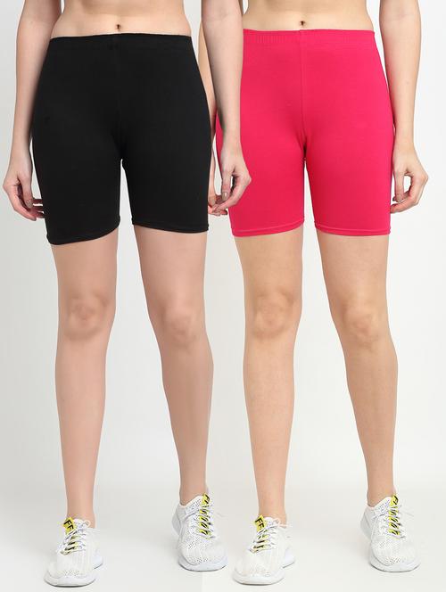 pack of 2 solid cycling shorts - 20148307 - Very Small Image - 1