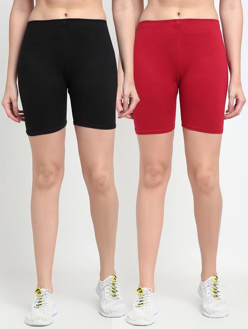 pack of 2 solid cycling shorts - 20148309 - Very Small Image - 1