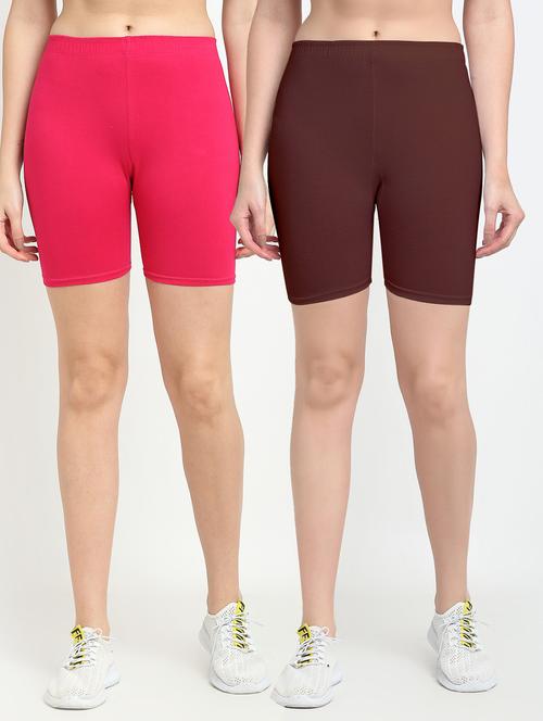 pack of 2 solid cycling shorts - 20148341 - Very Small Image - 1