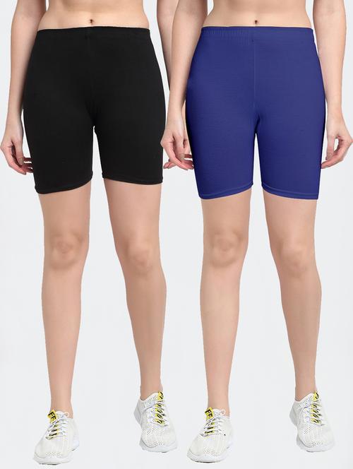 pack of 2 solid cycling shorts - 20148356 - Very Small Image - 1