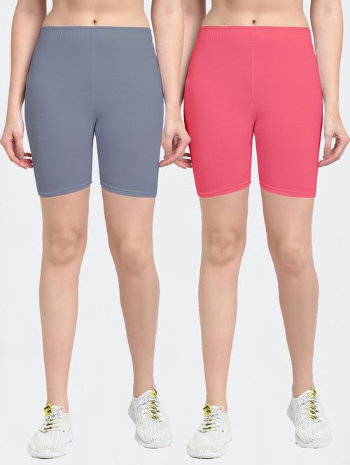 pack of 2 solid cycling shorts - 20148372 - Very Small Image - 1