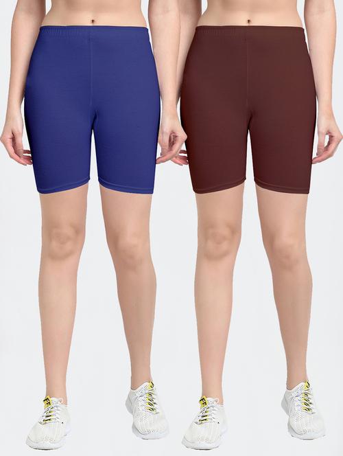 pack of 2 solid cycling shorts - 20148383 - Very Small Image - 1