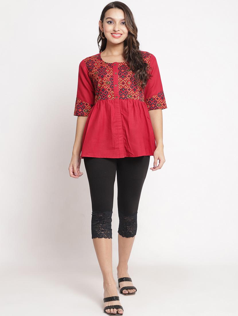 pack of 2 solid lace detailed capris - 20148436 - Standard Image - 5