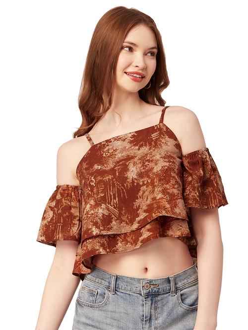 women's crop shoulder strap top - 20149040 - Very Small Image - 1