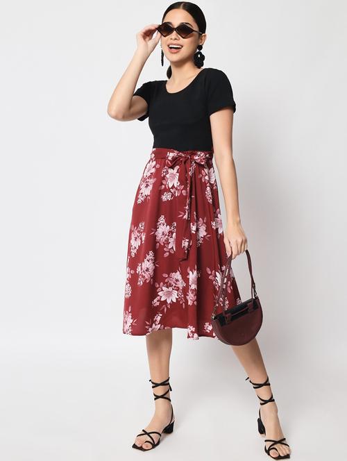 women's fit & flare floral dress - 20149507 - Very Small Image - 1