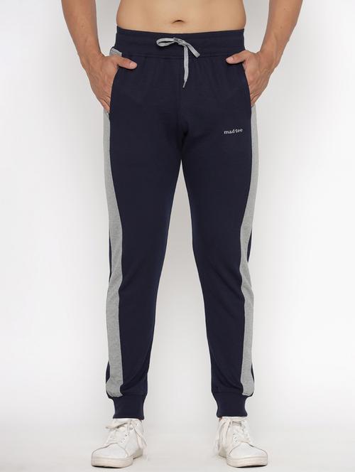 navy blue cotton blend joggers track pant - 20149986 - Very Small Image - 1