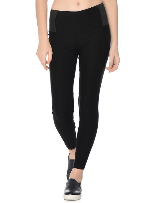 solid ankle length jeggings - 20150160 - Very Small Image - 1