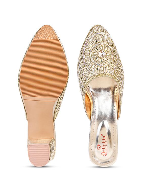 gold pu slip on sandals - 20151210 - Zoom Image - 5
