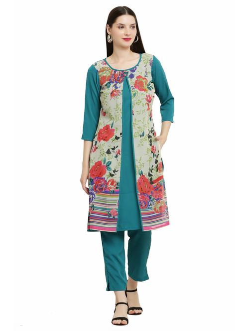 printed kurta pant set - 20151929 - Very Small Image - 1
