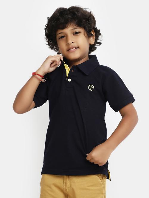 Boys Polo Neck Solids T-shirt - 20153289 - Very Small Image - 1