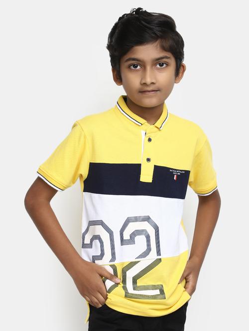 yellow polo neck printed t-shirt - 20153325 - Very Small Image - 1
