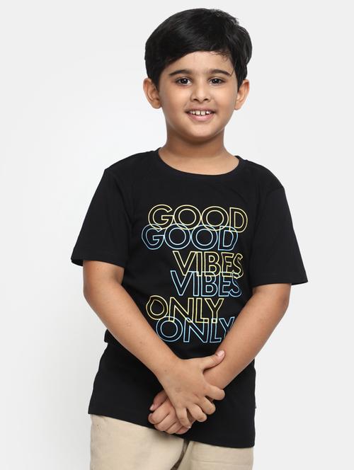 black short sleeves printed  t-shirt - 20153382 - Very Small Image - 1