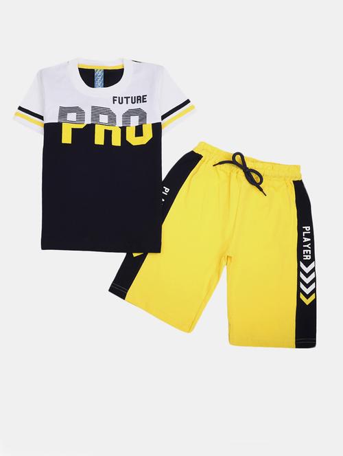 blue short sleeves printed shorts twin set - 20153492 - Very Small Image - 1