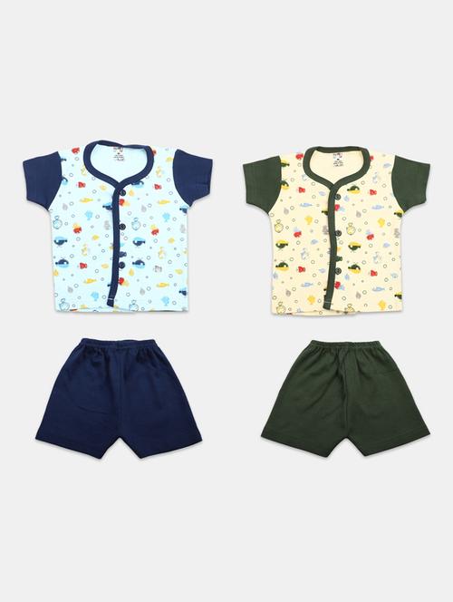 pack of 2 multi colored printed shorts twin set - 20153555 - Very Small Image - 1