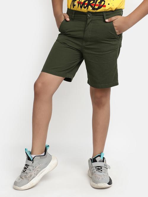 green solid shorts - 20153621 - Very Small Image - 1