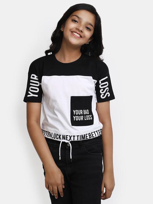 girls round neck printed regular tee - 20153648 - Very Small Image - 1