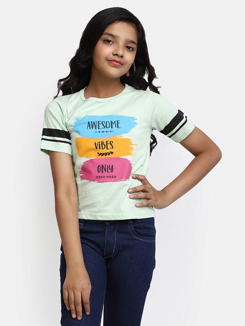girls round neck printed regular tee - 20153669 - Very Small Image - 1