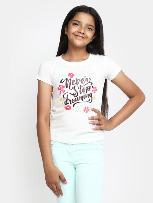 girls round neck printed regular tee - 20153681 - Very Small Image - 1