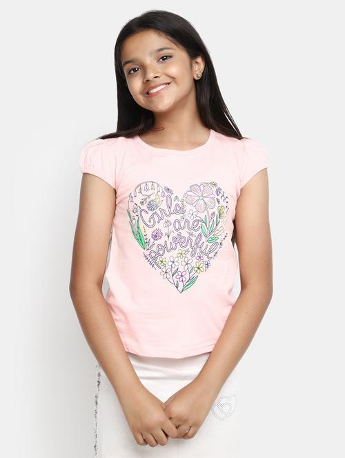 girls round neck printed regular tee - 20153699 - Very Small Image - 1