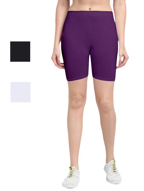 pack of 3 solid cycling shorts - 20154383 - Very Small Image - 1