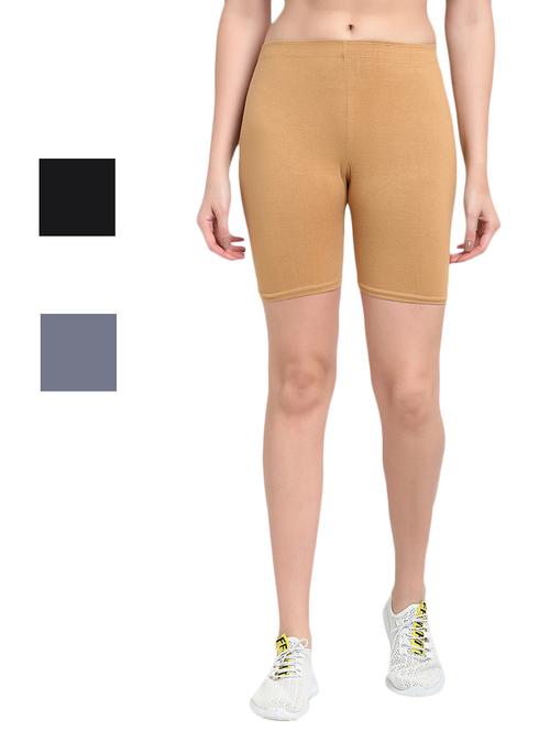 pack of 3 solid cycling shorts - 20154411 - Very Small Image - 1