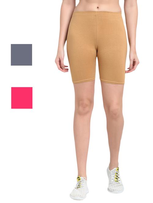 pack of 3 solid cycling shorts - 20154476 - Very Small Image - 1