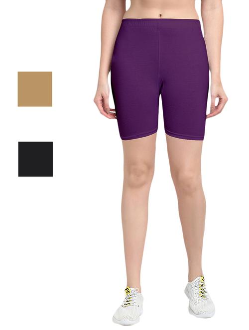 pack of 3 solid cycling shorts - 20154526 - Very Small Image - 1