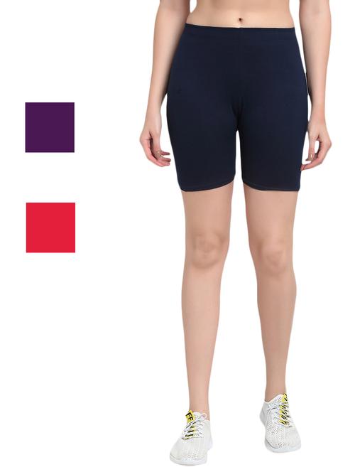 pack of 3 solid cycling shorts - 20154604 - Very Small Image - 1