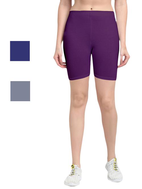 pack of 3 solid cycling shorts - 20154620 - Very Small Image - 1