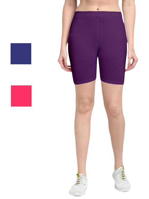 pack of 3 solid cycling shorts - 20154657 - Very Small Image - 1