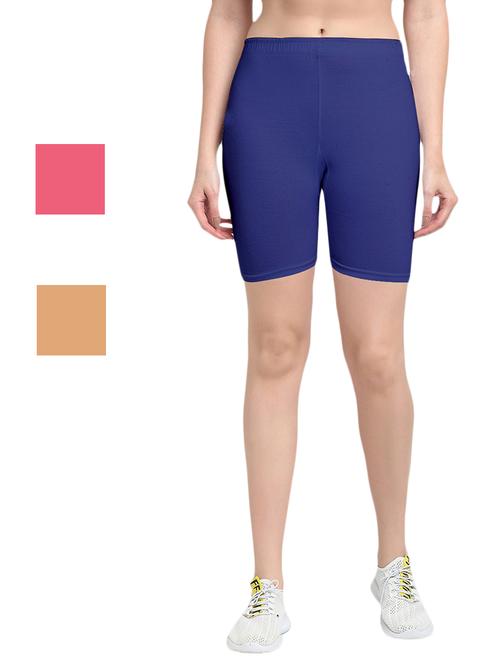 pack of 3 solid cycling shorts - 20154664 - Very Small Image - 1