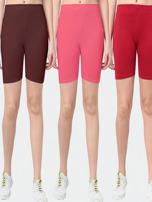 pack of 3 solid cycling shorts - 20154750 - Very Small Image - 1