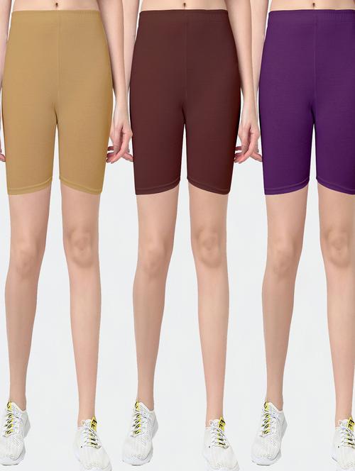 pack of 3 solid cycling shorts - 20154787 - Very Small Image - 1