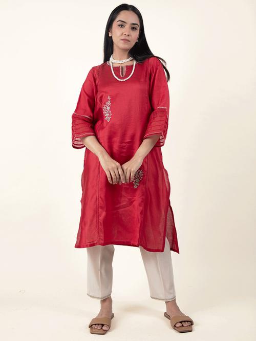 women's straight kurta - 20155536 - Very Small Image - 1