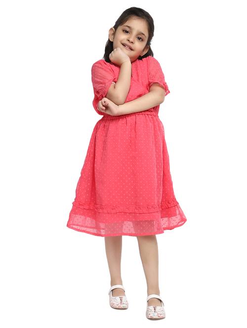 girls overlap neck bell sleeve frock - 20155923 - Very Small Image - 1