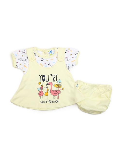 yellow cotton frock - 20155942 - Very Small Image - 1