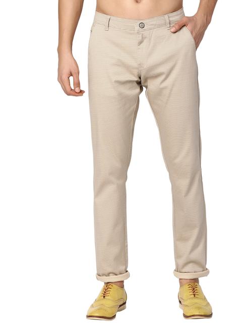 beige cotton chinos casual trouser - 20156035 - Very Small Image - 1