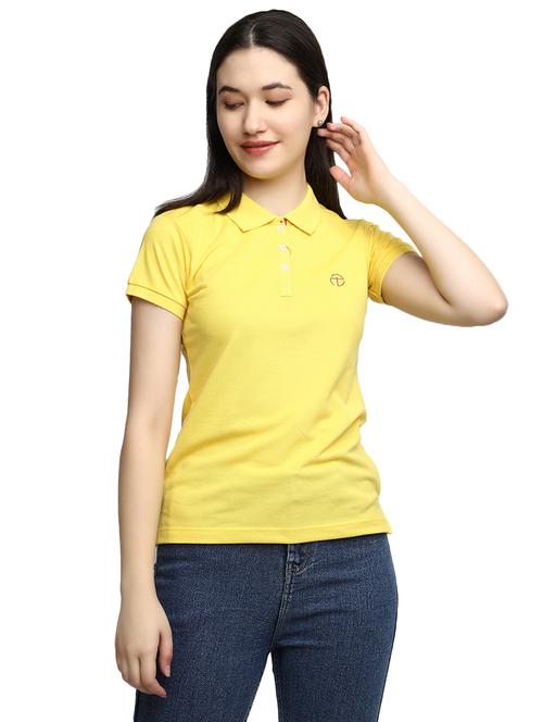 Yellow Solid Polo T-shirt - 20156121 - Very Small Image - 1